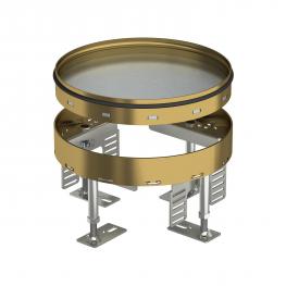 Tampas niveláveis redondas, latão