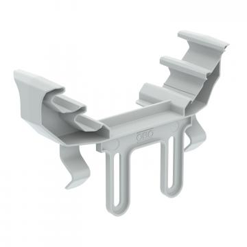 Suporte de caixa de derivação para caminho de cabos em chapa