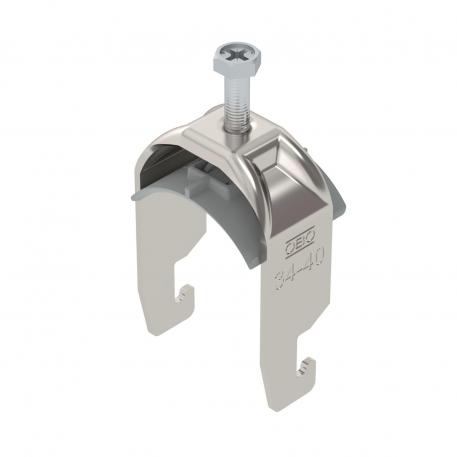 Abraçadeira BBS tipo U simples, placa de pressão em plástico, A2 34 | 40 | 3