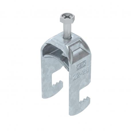 Abraçadeira BBS tipo F simples, placa de pressão metálica, FT 22 | 28 | 3