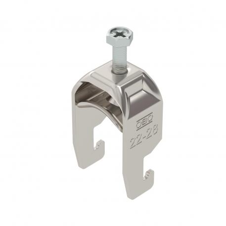 Abraçadeira 2056 tipo U, simples, placa de pressão metálica, A2 22 | 28 | 3