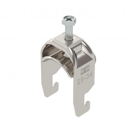 Abraçadeira 2056 tipo U, simples, placa de pressão metálica, A2 28 | 34 | 3