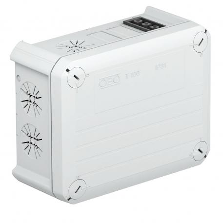 Caixa de derivação T100, com tomada Wieland 2s 136x102x57 | 4 | IP20 | cinzento claro; RAL 7035