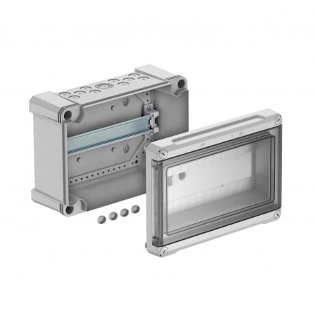 Quadro de distribuição com 12 módulos, vazio, policarbonato