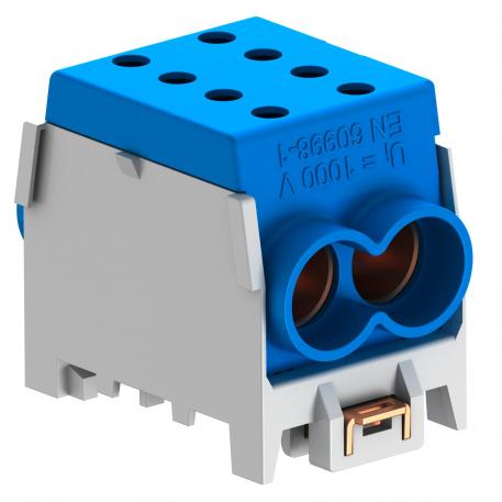 Borne de derivação do cabo principal, 1 polos aparafusar | cinzento / azul