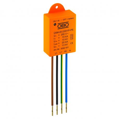 Descarregador de sobretensões para sistemas LED ÜSM-20-230I1P+PE