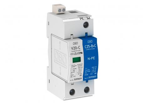 Descarregador de sobretensões, 1 polo + NPE com sinalização à distância 280 V 1+N/PE | 280 | IP20