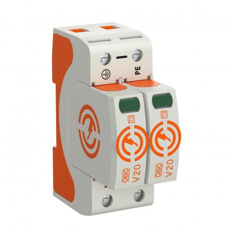 Descarregador de sobretensões V20, 2 polos 280 V 2 | 280 | IP20