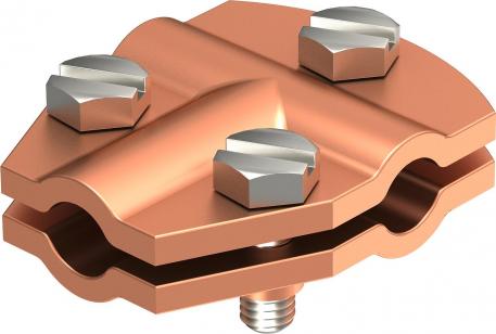 Conetor em T Rd 8-10 mm, 3 parafusos Cu