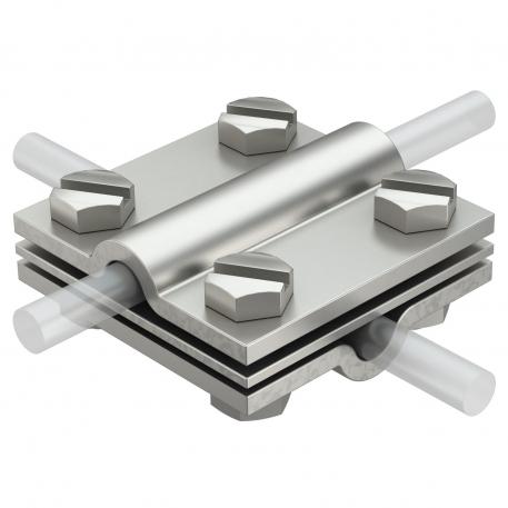Conector em cruz com placa intermédia para Rd 8-10 mm A4
