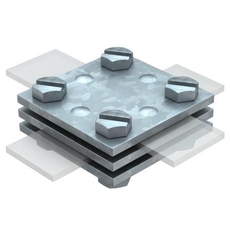 Cruzeta DIN para condutor plano com placa intermédia