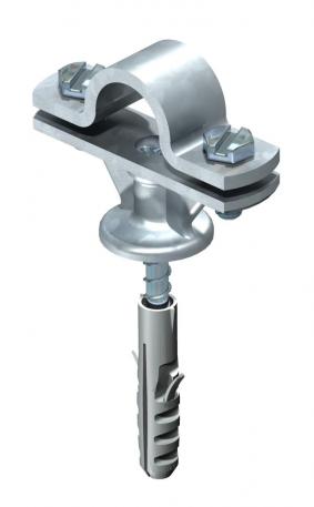 Abraçadeira para haste, 16 mm, com parafuso e bucha