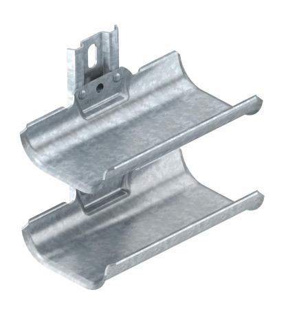 Calha de condução de cabos, 2 compartimentos, com perfil de fixação