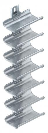 Calha de condução de cabos, 7 compartimentos, com perfil de fixação