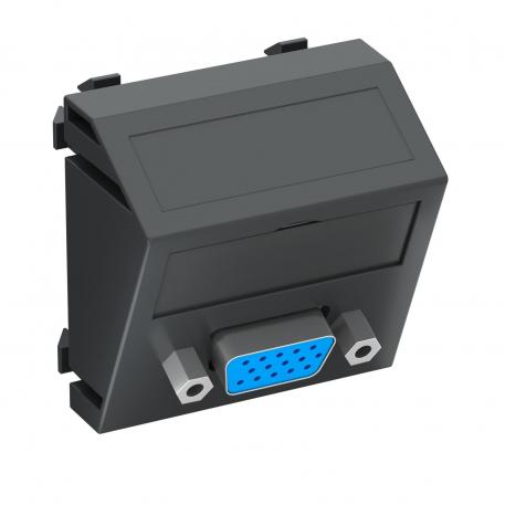 Ligação VGA, 1 módulo, saída inclinada, com ligação roscada oblíquo |  | VGA | cinzento escuro; RAL 7021