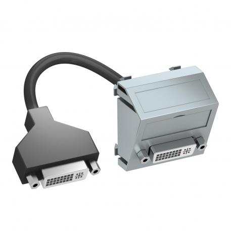 Suporte DVI-I, 1 módulo, saída inclinada, com cabo de ligação  |  | Outros | alumínio lacado