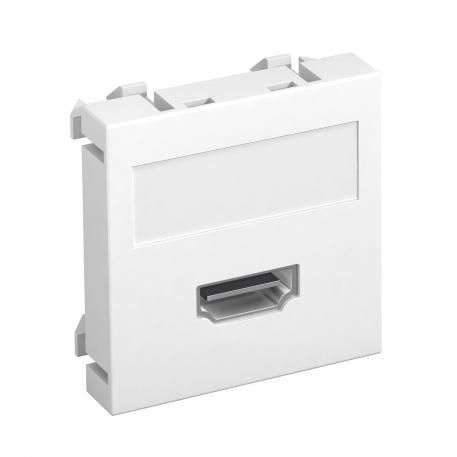 Suporte HDMI, 1 módulo, saída plana, com ligação roscada