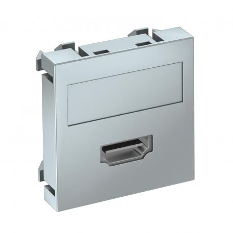 Suporte HDMI, 1 módulo, saída plana, com ligação roscada  |  | HDMI | alumínio lacado