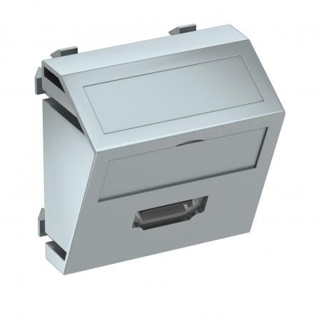 Suporte HDMI, 1 módulo, saída inclinada, com ligação roscada  |  | HDMI | alumínio lacado