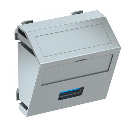 Porta USB 2.0/3.0, 1 módulo, saída inclinada, com ligação roscada  |  | USB | alumínio lacado