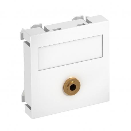 Ligação mini jack, 1 módulo, saída plana, com ligação soldada