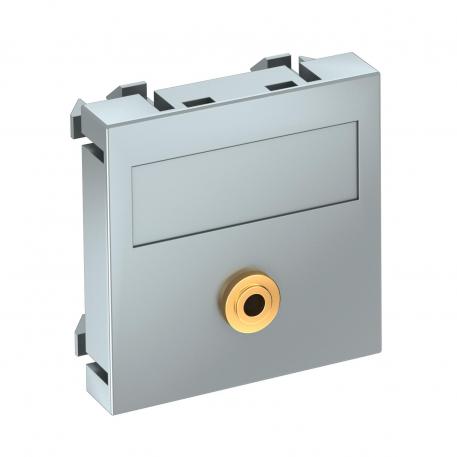 Ligação mini jack, 1 módulo, saída plana, com ligação soldada  |  | Ligação TRS | alumínio lacado