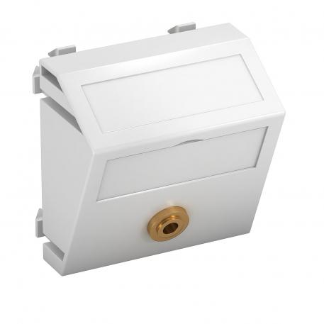 Ligação mini jack, 1 módulo, saída inclinada, com ligação soldada