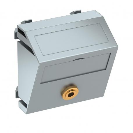 Ligação mini jack, 1 módulo, saída inclinada, com ligação soldada  |  | Ligação TRS | alumínio lacado