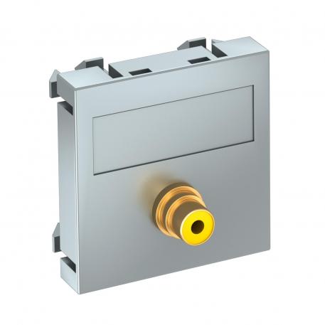 Suporte RCA Vídeo, 1 módulo, saída plana, com ligação soldada, alumínio lacado  |  | RCA | alumínio lacado