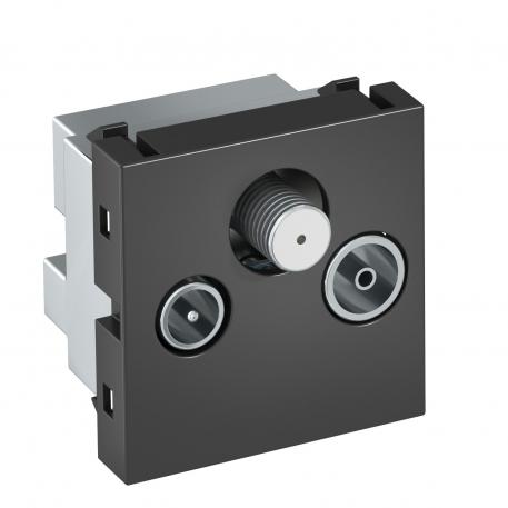 Tomada de antena, 1 módulo, TV / Rádio / SAT, cinzento antracite