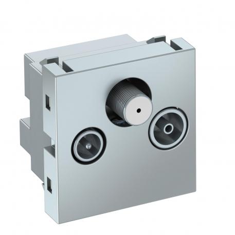 Tomada de antena, 1 módulo, TV / Rádio / SAT, alumínio lacado alumínio lacado