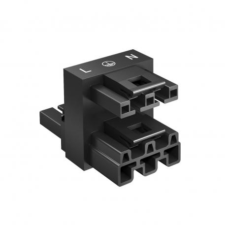 Bloco de distribuição de 3 polos, 1E/2A