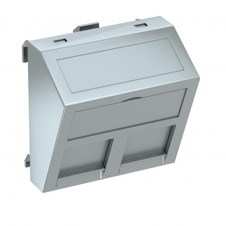 Espelho para conectores de dados, 1 módulo, saída inclinada, Tipo A sim | alumínio lacado