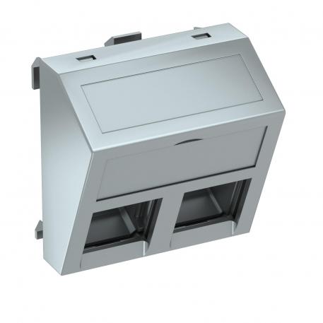 Espelho para conectores, 1 módulo, saída inclinada, Tipo C, sem tampa de bloqueio não | alumínio lacado