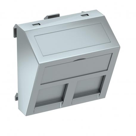 Espelho para conectores de dados, 1 módulo, saída inclinada, Tipo RM sim | alumínio lacado