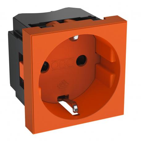 0° socket, protective contact, single 1 | 1 módulo 0° | cor de laranja; RAL 2004