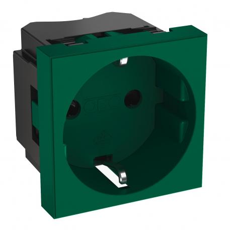 0° socket, protective contact, single 1 | 1 módulo 0° | verde; RAL 6029