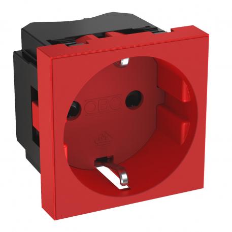 0° socket, protective contact, single 1 | 1 módulo 0° | vermelho; RAL 3001