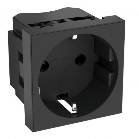 0° socket, protective contact, single 1 | 1 módulo 0° | cinzento escuro; RAL 7021