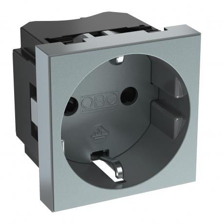 0° socket, protective contact, single 1 | 1 módulo 0° | alumínio lacado