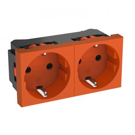 0° socket, protective contact, double 2 | 2 x 0° | cor de laranja; RAL 2004