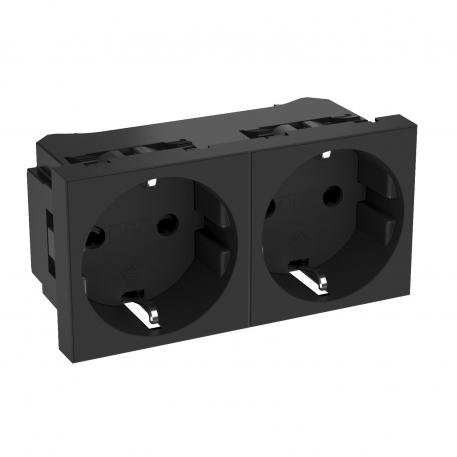 0° socket, protective contact, double 2 | 2 x 0° | cinzento escuro; RAL 7021