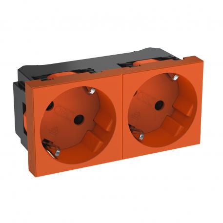 33° socket, protective contact, double 2 | Dupla 33° | cor de laranja; RAL 2004