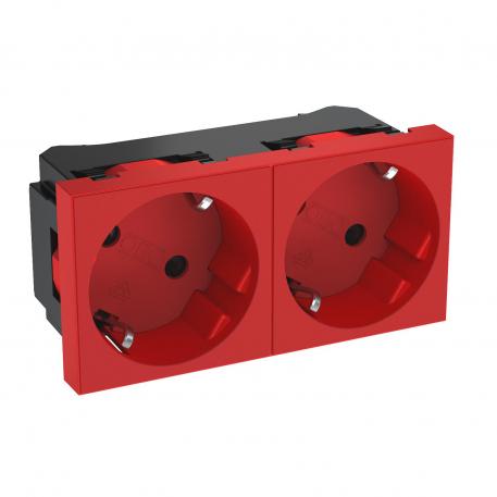 33° socket, protective contact, double 2 | Dupla 33° | vermelho; RAL 3001