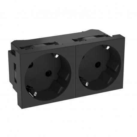 33° socket, protective contact, double 2 | Dupla 33° | cinzento escuro; RAL 7021