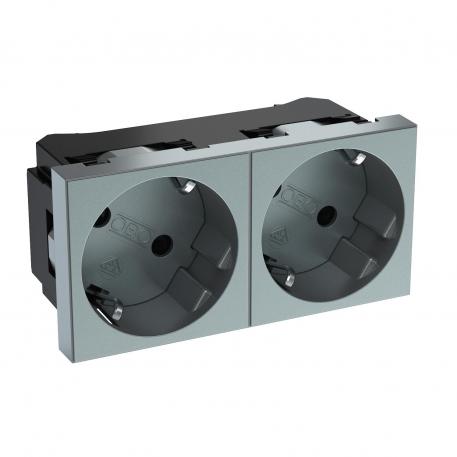 33° socket, protective contact, double 2 | Dupla 33° | alumínio lacado
