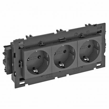 Tomada 0°, Connect 80, contacto de segurança, tripla