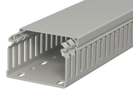 Calha de cablagem, tipo LKV 50075 2000 | 75 | 50 | Base perfurada | cinzento pedra; RAL 7030