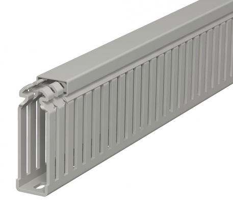 Calha de cablagem, tipo LKV 75025 2000 | 25 | 75 | Base perfurada | cinzento pedra; RAL 7030