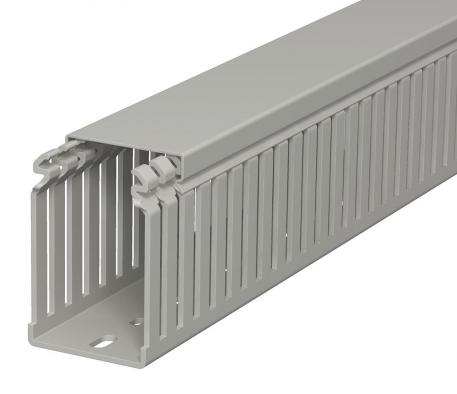 Calha de cablagem, tipo LKV 75050 2000 | 50 | 75 | Base perfurada | cinzento pedra; RAL 7030